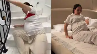 Hamile fenomenin merdiven videosu sosyal medyayı ayağa kaldırdı