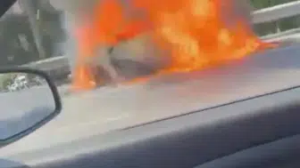 TEM Otoyolu'nda korku dolu anlar: Seyir halindeki otomobil küle döndü
