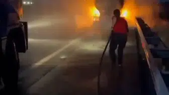 Osmaniye'de seyir halindeki tanker alevlere teslim oldu