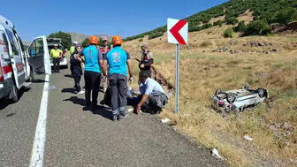 Bingöl yolunda kaza 6 kişi hastaneye kaldırıldı