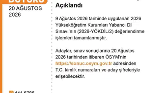 2026 YÖKDİL sonuçları erişime açıldı