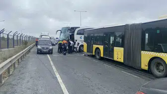 Arnavutköy yolunda otobüs kazası
