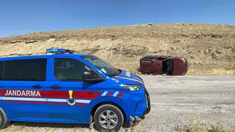 Dereköy yolunda direksiyon hakimiyetini kaybeden sürücü kaza yaptı