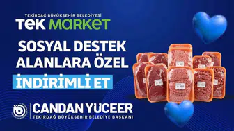 TEK Market'te sosyal destek alana ette 80 TL indirim