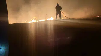 Çorum’da gece yarısı anız yangını paniği