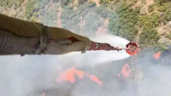 Ödemiş'te orman yangını 2 uçak, 3 helikopter alevlere havadan saldırdı