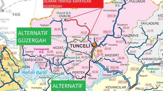 Ovacık yolunda 2 günlük kesintiye alternatif güzergah