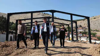 Tokat'ın ikinci itfaiye istasyonu yükseliyor, Başkan yerinde inceledi