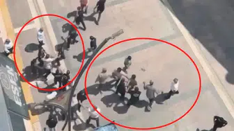 Kızıltepe meydanında alacak verecek kavgası kameraya yansıdı