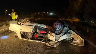 Karabük'te direksiyon hakimiyeti kayboldu, otomobil savruldu