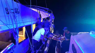 Marmaris açıklarındaki ticari yatta kaza geçiren kişi kurtarıldı