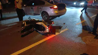 Kırşehir’de ters yöne giren motosikletin karıştığı kaza kameraya yansıdı