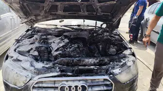 Üniversite otoparkındaki otomobil alevler içinde kaldı
