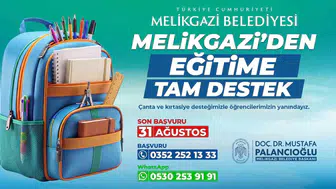 Melikgazi'de öğrenci ailelerine kırtasiye yardımı başladı