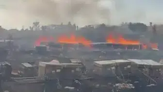 Denizli Tavas’ta arı kovanları alevlere teslim oldu