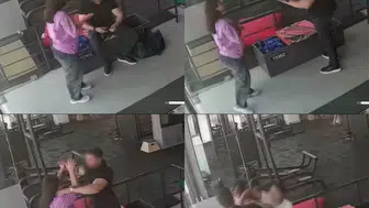 Salonda boğazı sıkıldı, kamera anbean kaydetti