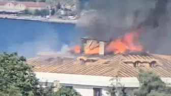 Emirgan’da beş katlı binanın çatısında korkutan yangın