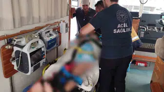Bodrum açıklarında teknede kaza geçiren turist hastanelik oldu