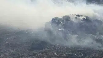 Bandırma kırsalında besi çiftliği yakınında korkutan ot yangını