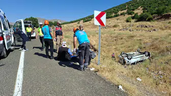 Bingöl yolunda trafik kazası Altı kişi hastaneye kaldırıldı