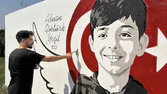 Adnan’ın portresi memleketi Düziçi’nde bir duvara çizildi