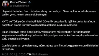 Girne açıklarında korkutan kaza: Denizde can pazarı yaşanıyor