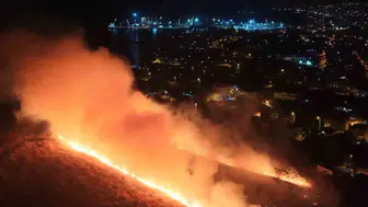 Tekirdağ'da korkutan yangın Aşıklar Tepesi küle döndü