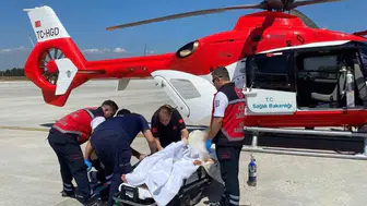 Kastamonu'da inme geçiren hasta için hava ambulansı devreye girdi