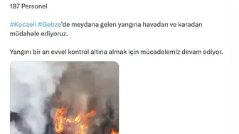 Gebze'deki orman yangınına 5 uçakla havadan müdahale sürüyor