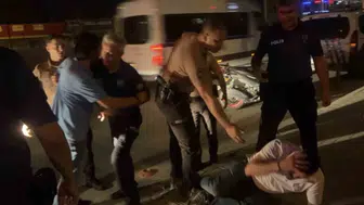 Bursa'da alkollü şahsın temassız yere düşüşü izleyenleri şaşırttı
