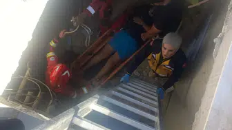 Bodrum'da korkutan kaza Havuz dairesine düşen kişi kurtarıldı