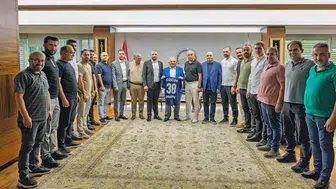 Erciyes 38 FK'nın yeni başkanı Latif Ersoy, Büyükkılıç'ın konuğu oldu