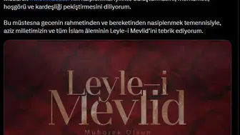 Emine Erdoğan, Mevlit Kandili'ni tebrik etti