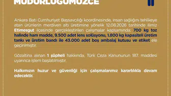 Etimesgut’ta sağlıksız lens solüsyonu üreten adrese baskın