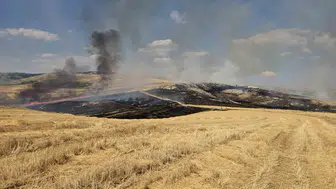 Ankara Elmadağ kırsalında anız yangını paniği
