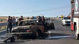 Tekirdağ Çorlu’da feci kaza Yanan araçta can verdi