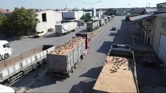 Konya Buğday Pazarı’nda güvercinlerin ziyafet saati