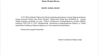 Sera Kadıgil hakkında Cumhurbaşkanına hakaret soruşturması