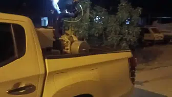 Germencik’te belediye ekipleri gece mesaisinde Sivrisineğe karşı ilaçlama