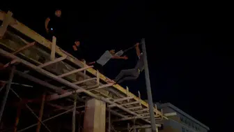 Alacağı için direğe çıkan işçiyi polis 2 saatte indirdi