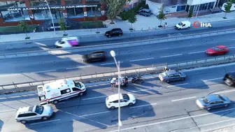 Motosikletli kaza trafiği felç etti: Kilometrelerce araç kuyruğu oluştu