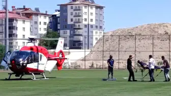 Kalp krizi geçiren hastayı hastaneye hava ambulansı yetiştirdi