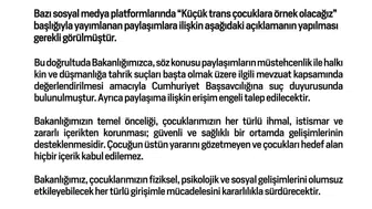 Bakanlıktan sosyal medyadaki çocuk içeriklerine sert tepki ve suç duyurusu