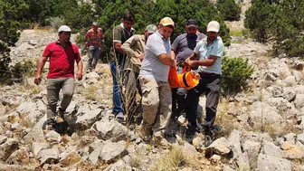 Karaman'da av sırasında kayalıklardan düşen avcı hastanelik oldu
