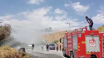 Hakkari’de kışlık saman stoku yandı