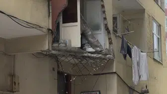 Güngören'de uykuda yakalayan balkon çökmesi