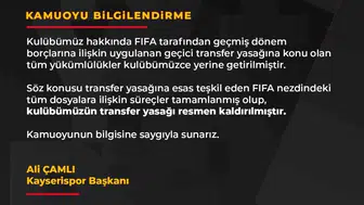 Kayserispor’da transfer engelini bitiren gelişme yaşandı