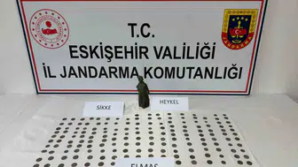 Eskişehir'de tarihi eser operasyonu: Elmas ve sikkeleri satamadan yakayı ele verdi