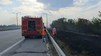 Otoyolda anız yangını Sürücüler dumana teslim oldu
