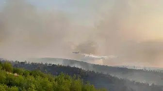 Manisa Kula’daki orman yangınına havadan ve karadan kuşatma